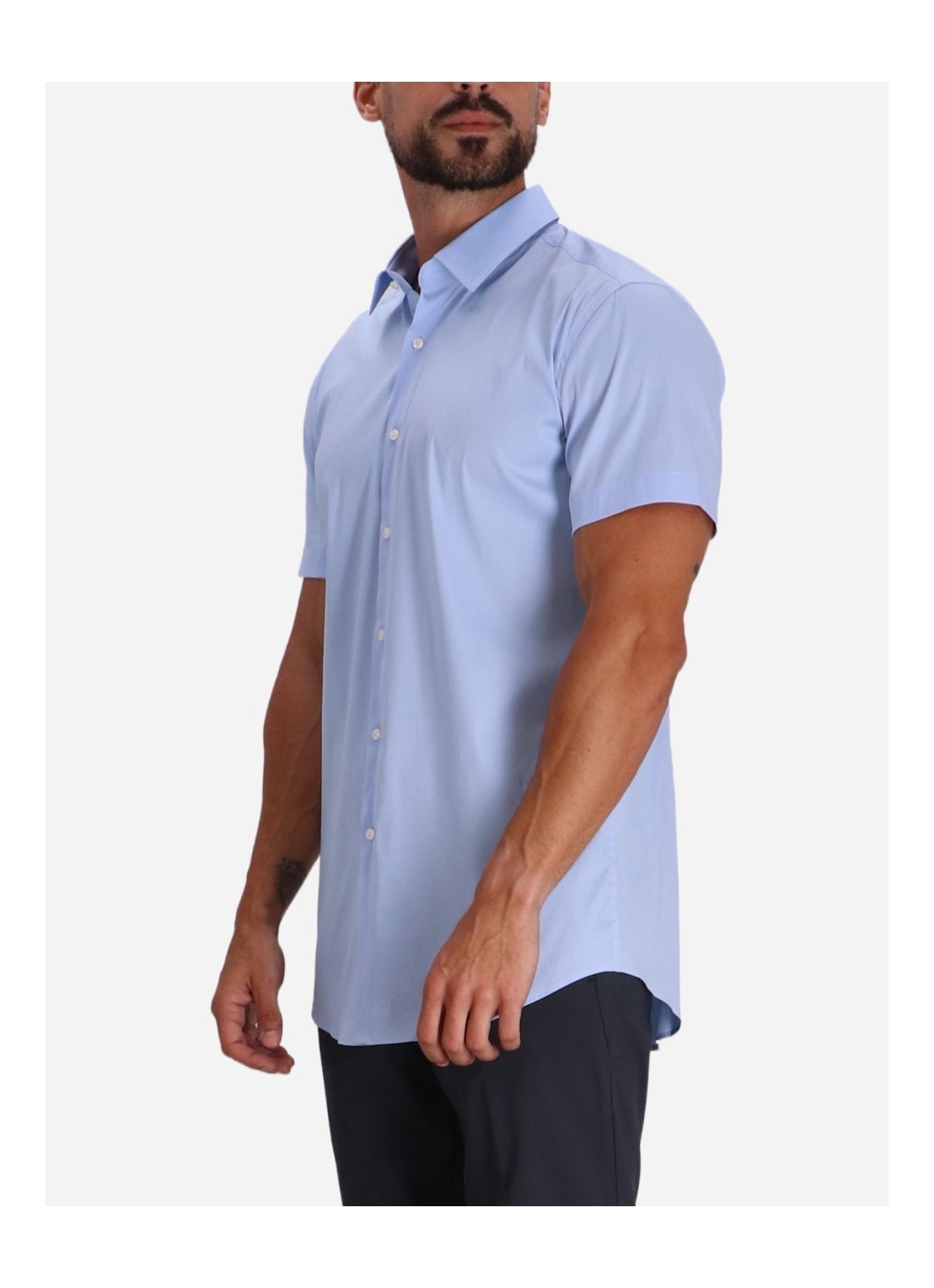 Hugo Boss Boss Roan Kent Geo Print Short Sleeve Performance Button-up Shirt In Blue