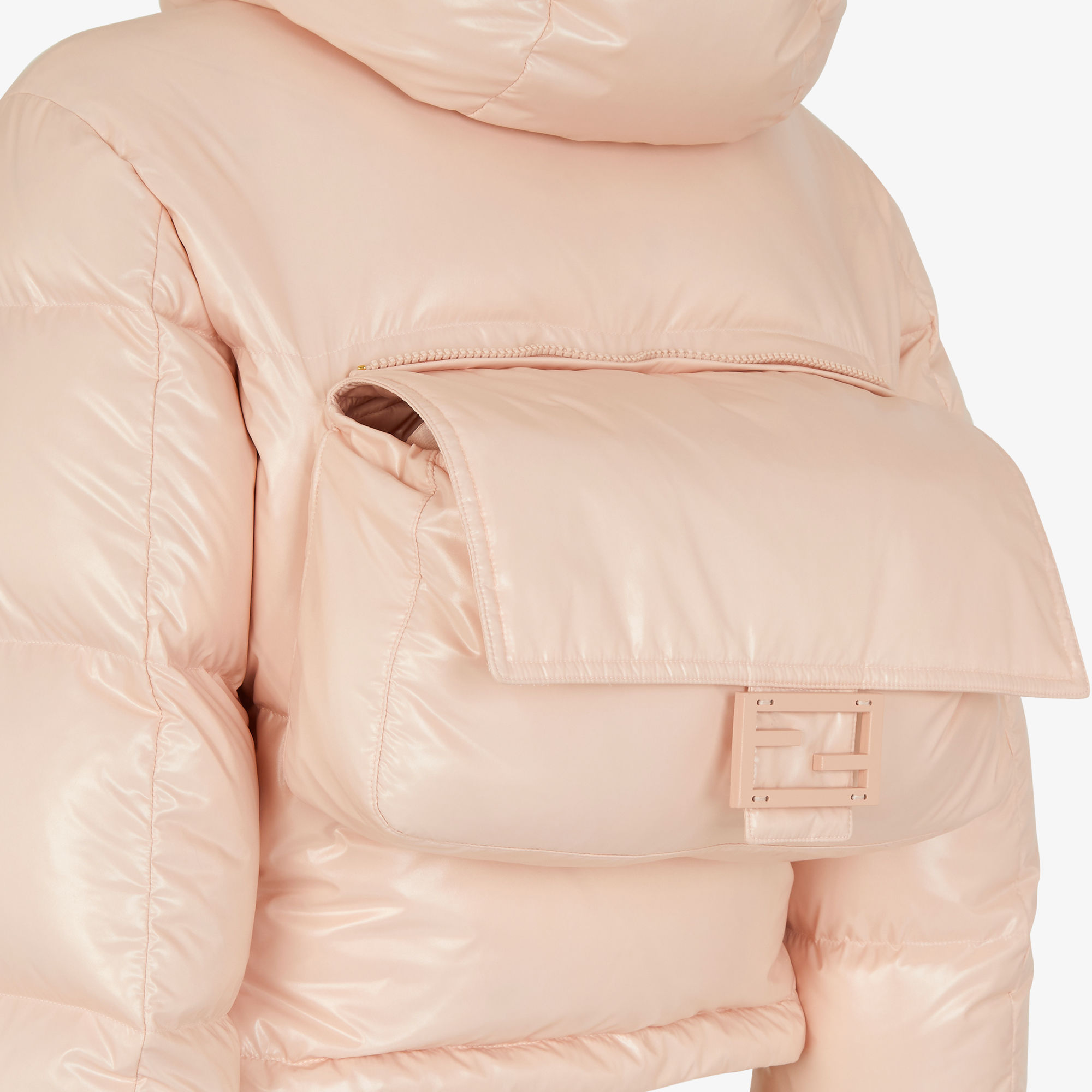 Fendi Puffer Down Jacket In Pink