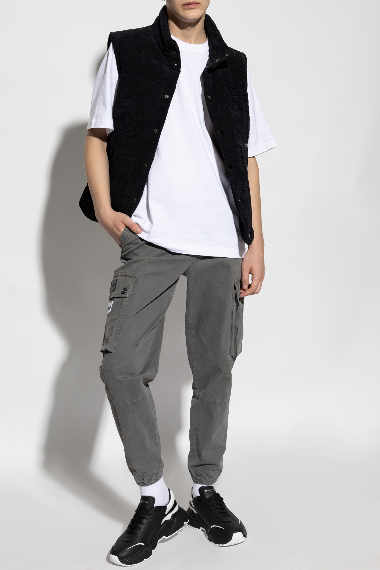 Dolce & Gabbana Dolce&gabbana Light Grey Cargo Trousers In Black