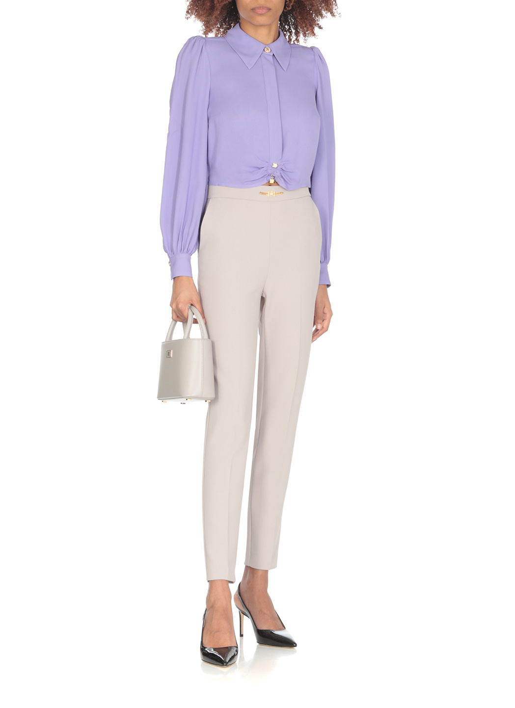 Elisabetta Franchi Georgette Shirt In Purple