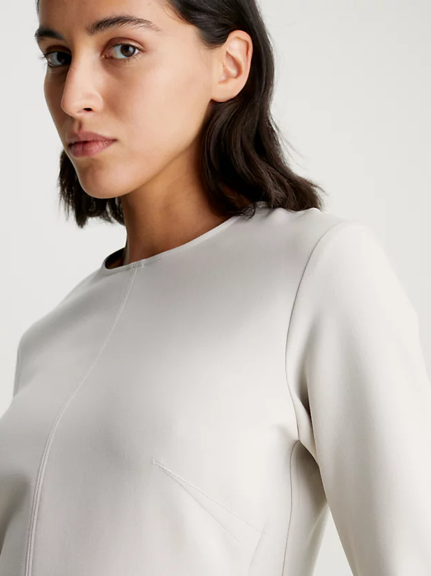 Calvin Klein Flared Crepe Minidress In White