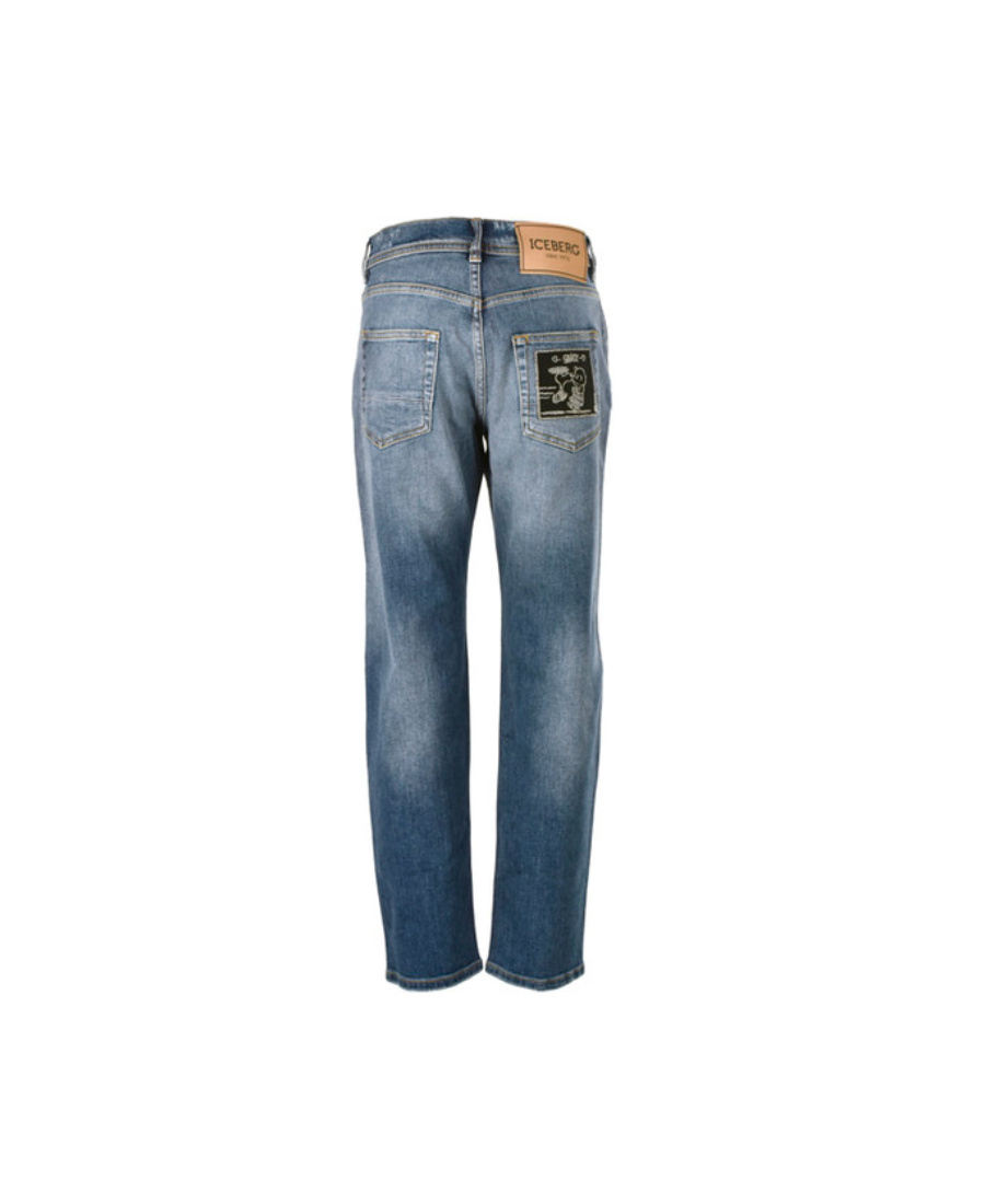 Shop Iceberg Tear The Details Of The Jeans In Blue