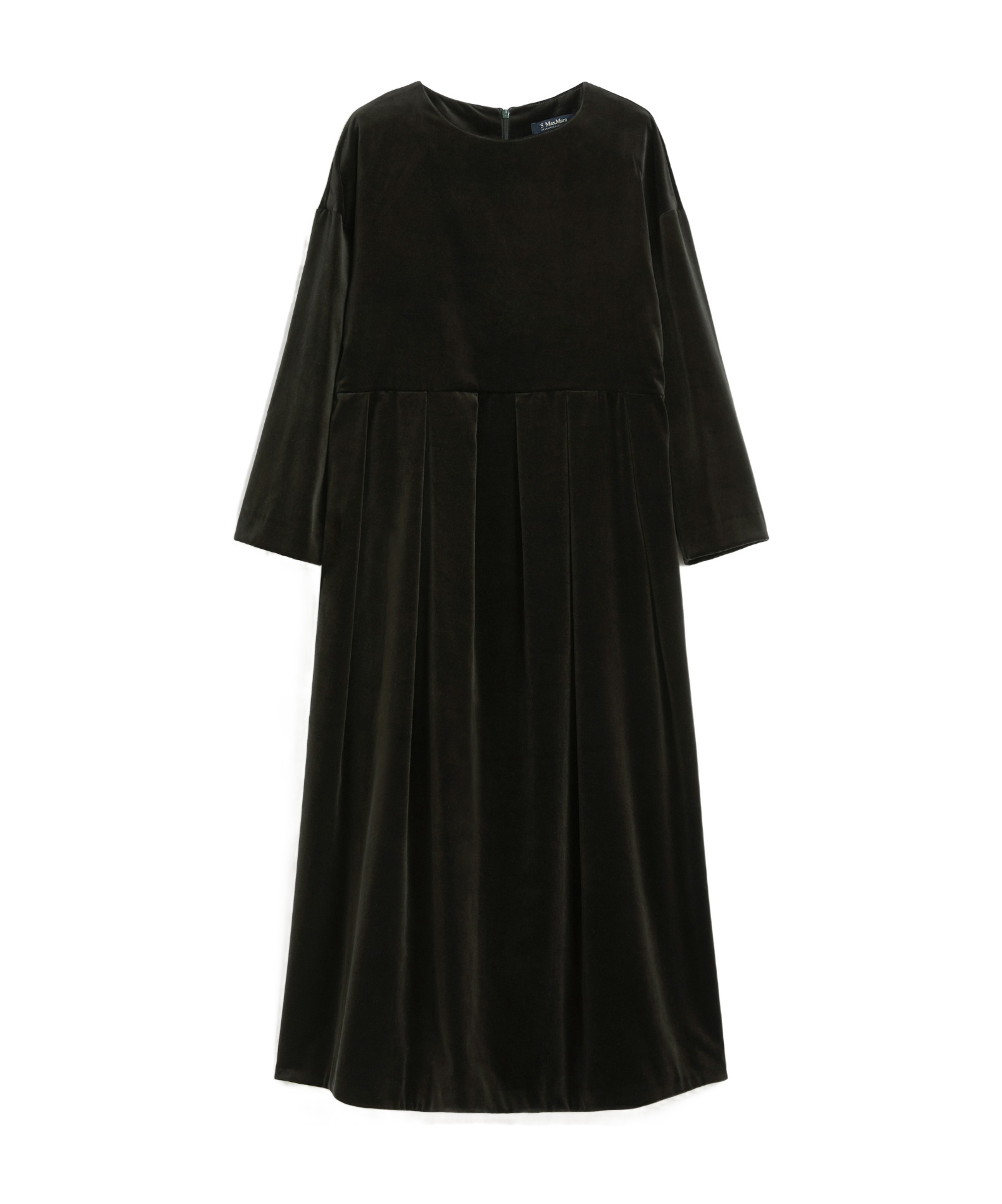 Max Mara Cotton Velvet Dress In Green