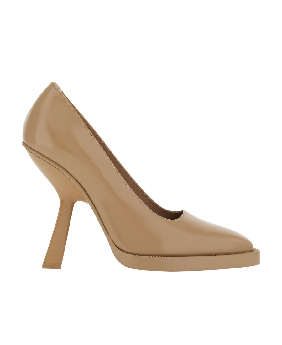 Ferragamo Salvatore Shaped Pointed-toe Pumps In Nude
