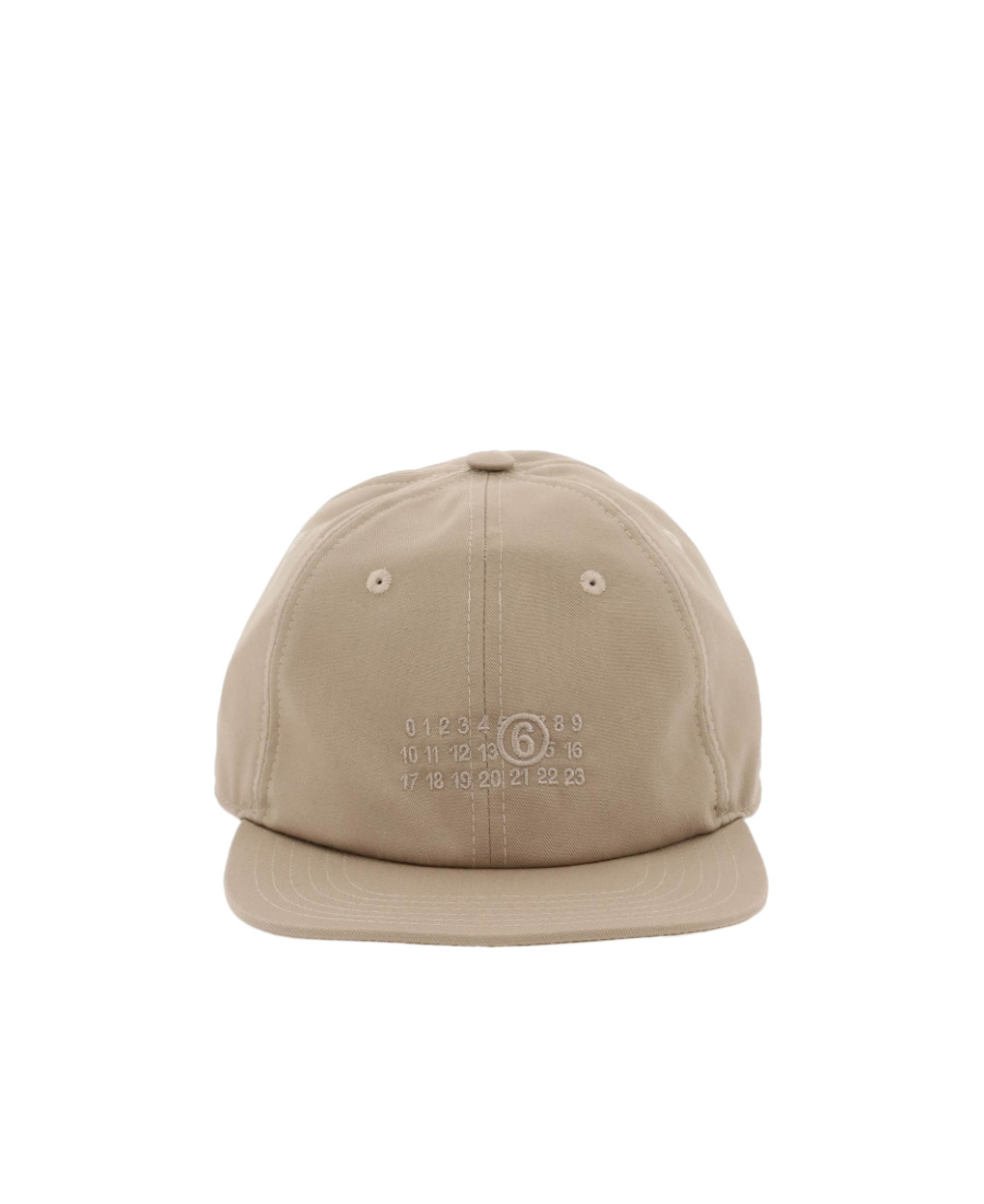 Mm6 Maison Margiela Signature-numbers Embroidered Cap In Nude