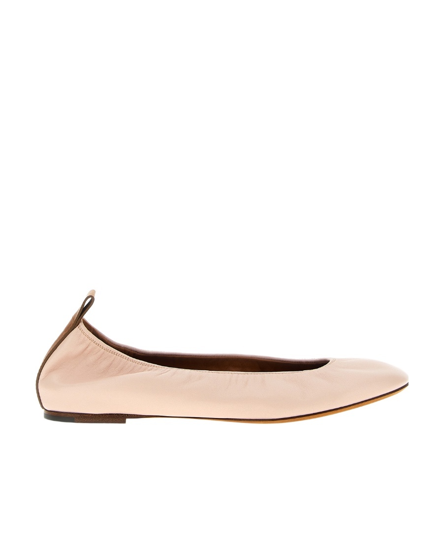 Lanvin Round-toe Leather Ballerina Shoes In Pink