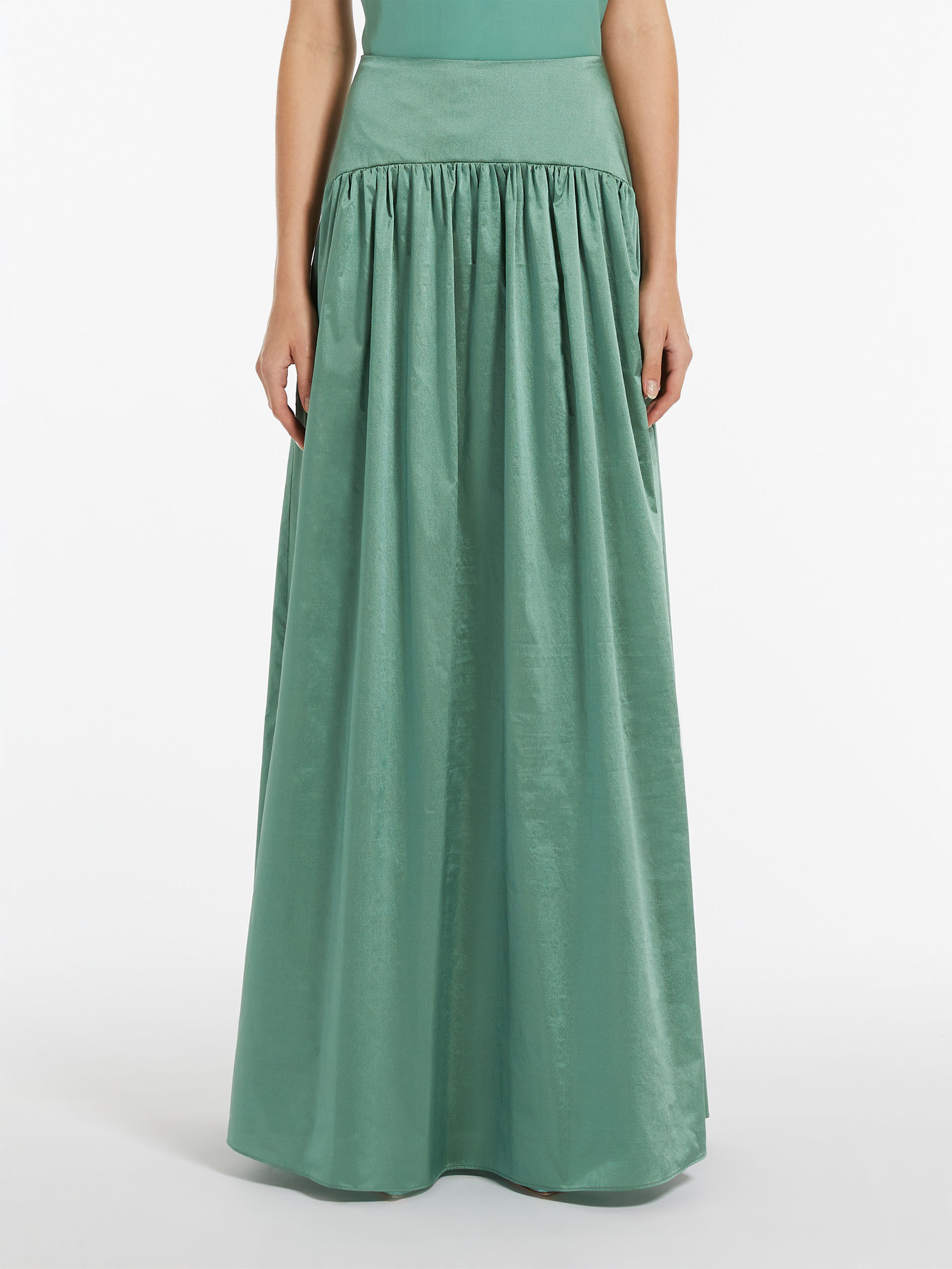 Max Mara High Waist Zipper Skirt In Green