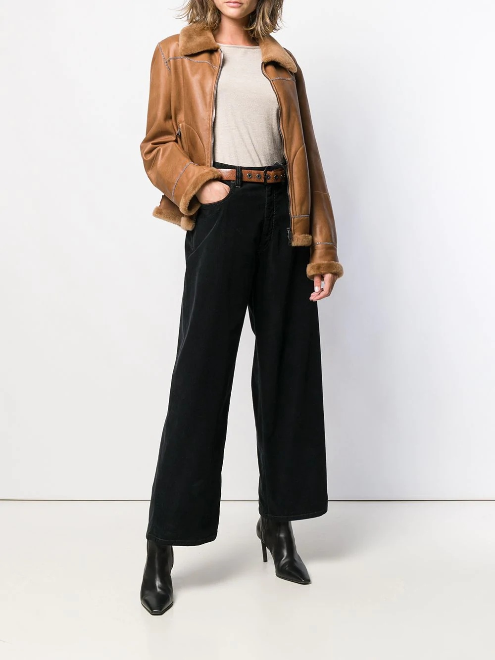 Brunello Cucinelli Boat Neck Top In Nude