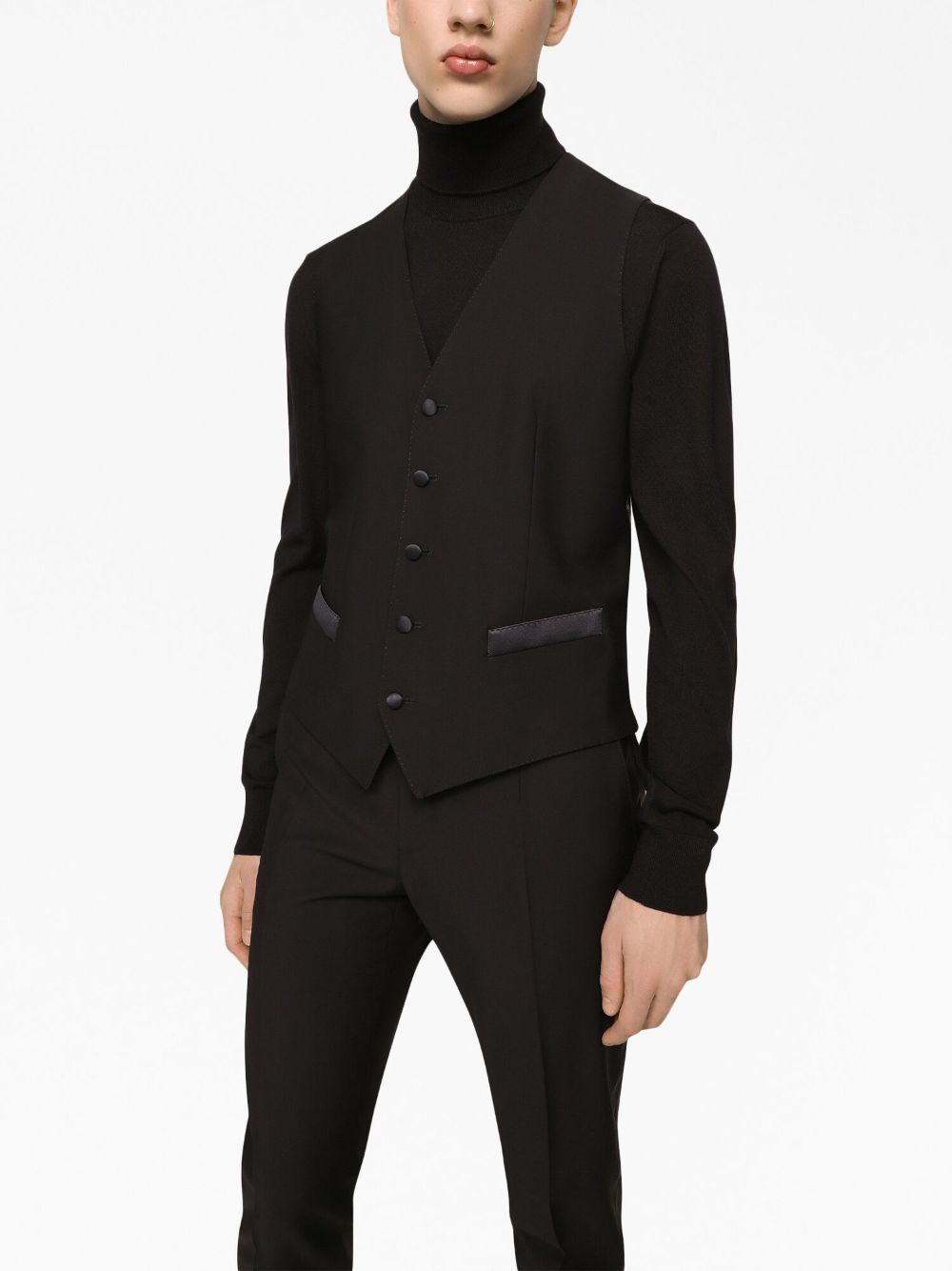 Dolce & Gabbana Wool Martini-fit Tuxedo Suit In Black