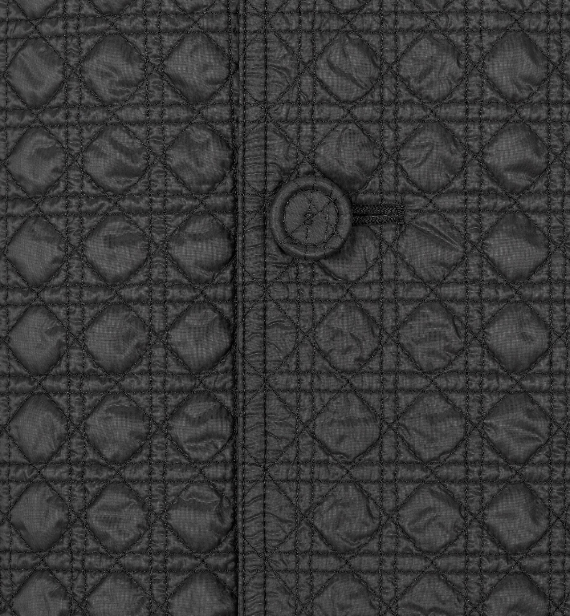 Dior Rattan Checked Pattern Coat In Black