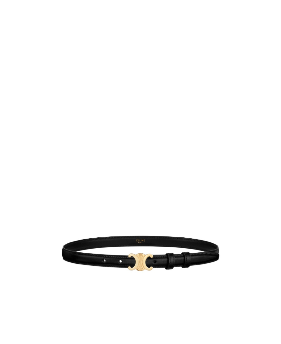 Celine Medium Triomphe Smooth Cattle Leather Belt In Black