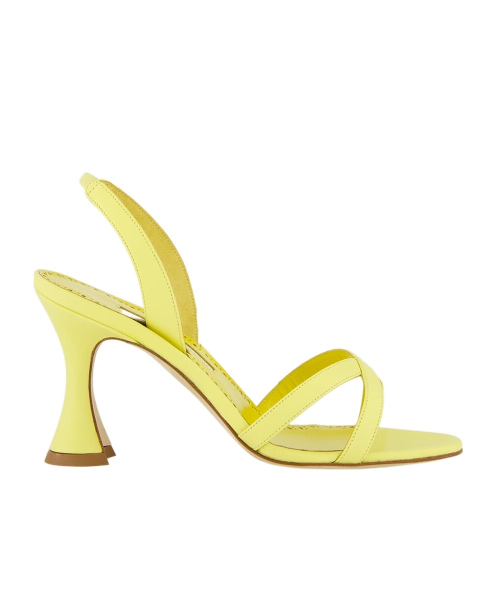 Manolo Blahnik Open-toe High-heeled Sandals In Yellow