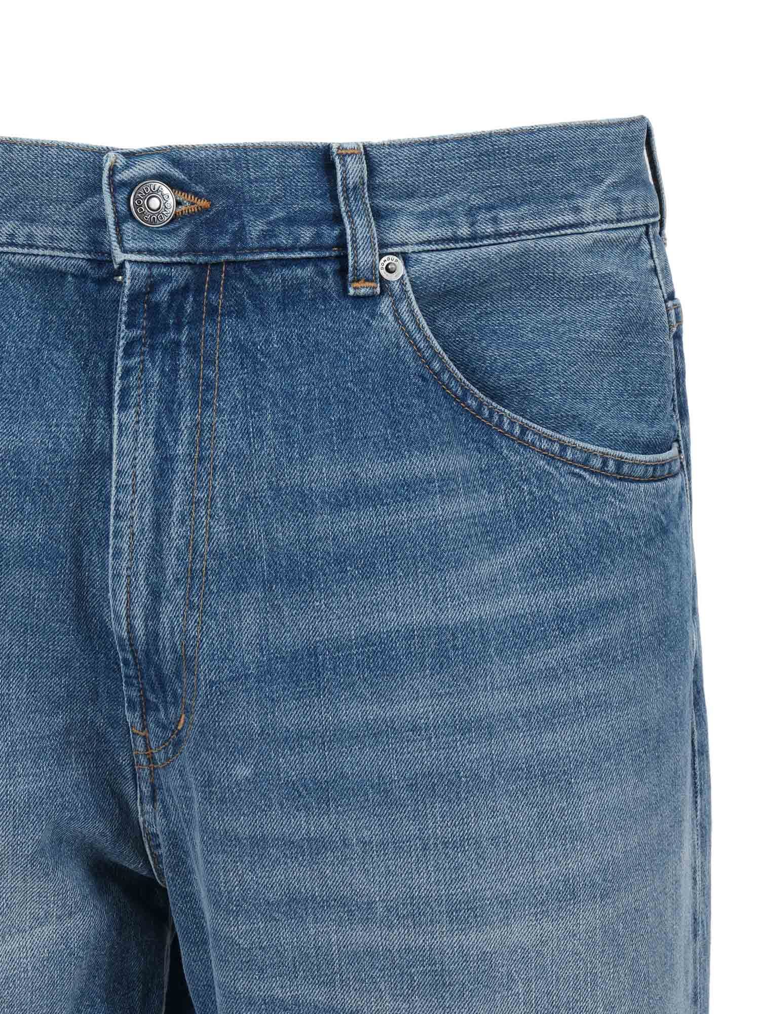 Dondup Denim Trousers With Belt Loops In Blue