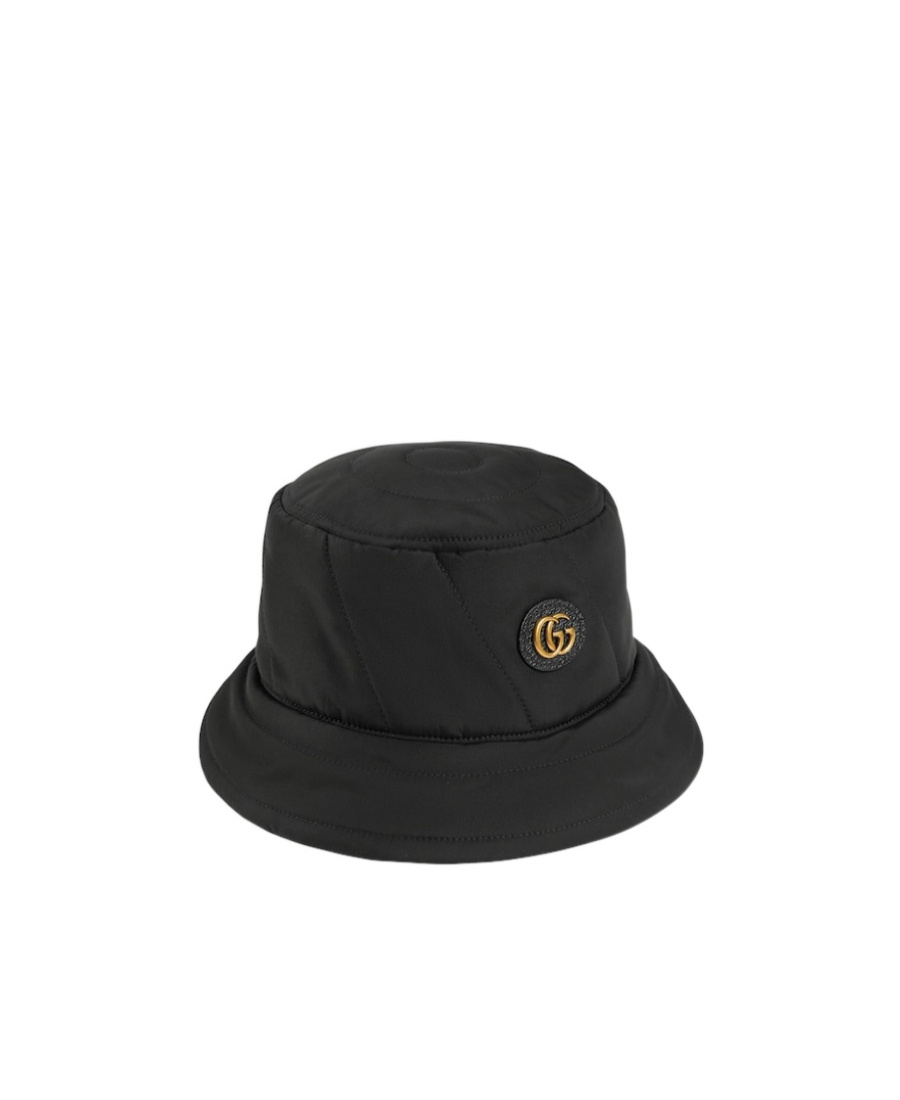 Gucci Double G-patch Quilted Bucket Hat In Black
