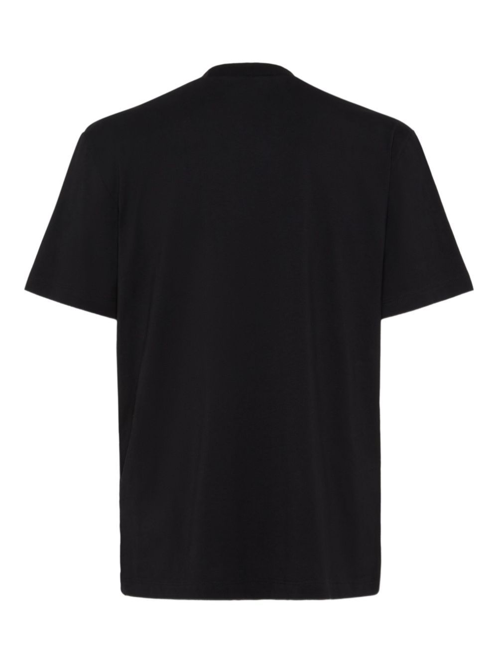 Dsquared2 Black Crew-neck T-shirt With Logo On The Front In Cotton Man In Black