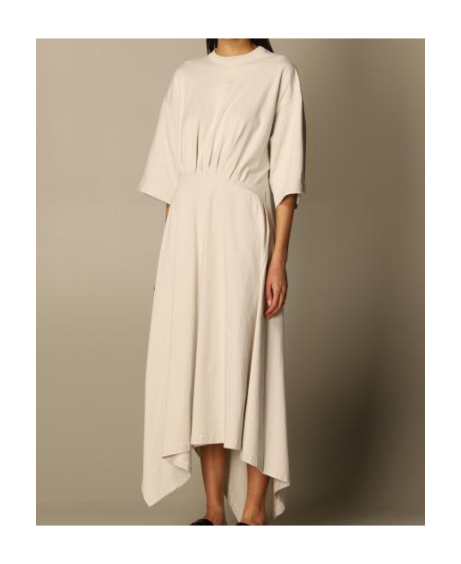 Balenciaga Asymmetric-hem T-shirt Dress In Nude