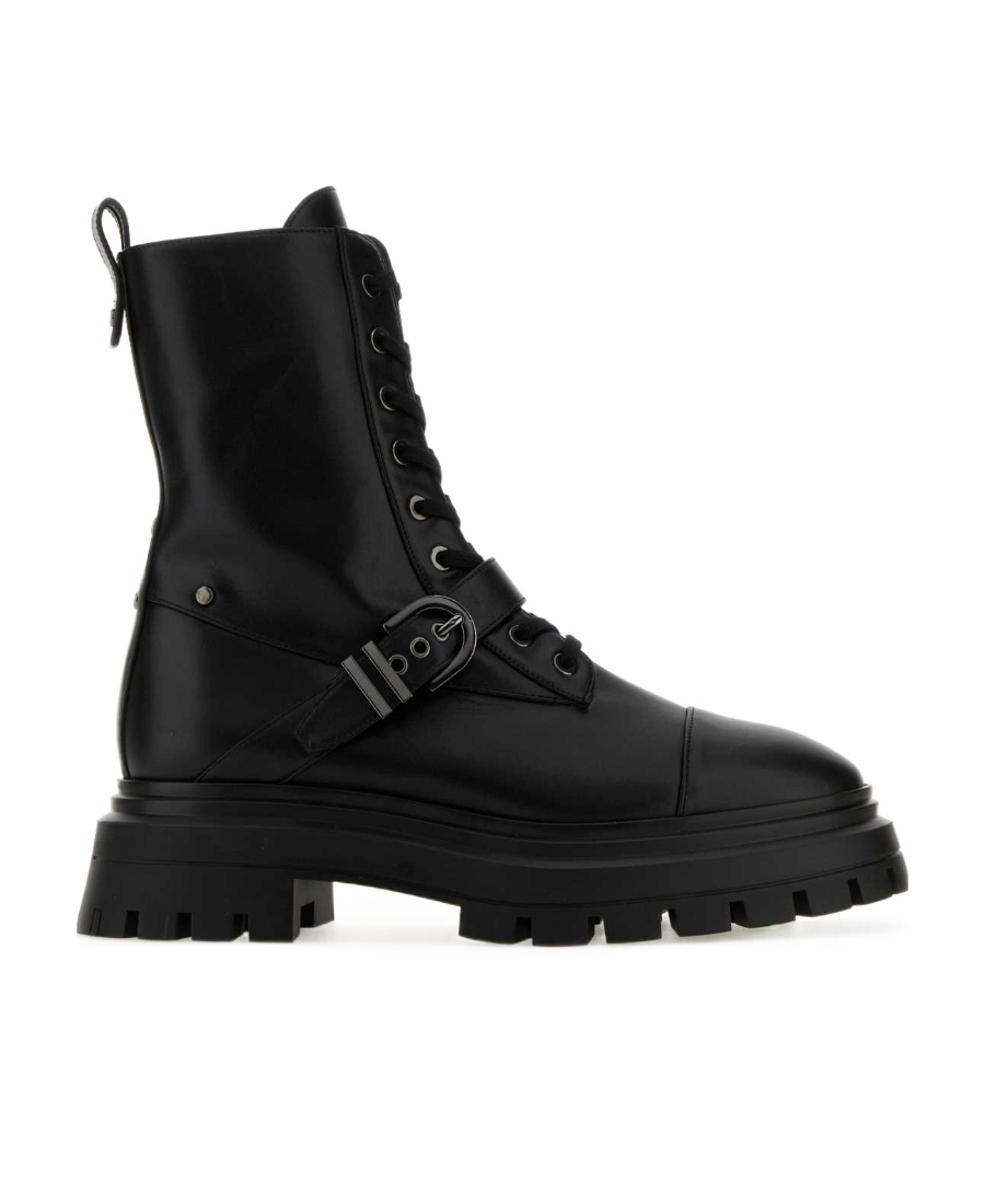 Stuart Weitzman Maverick Bedford Moto 45mm Boots In Black