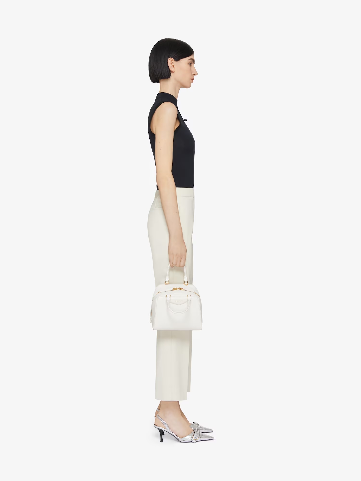 Givenchy High-waist Tailored Cropped Trousers In White