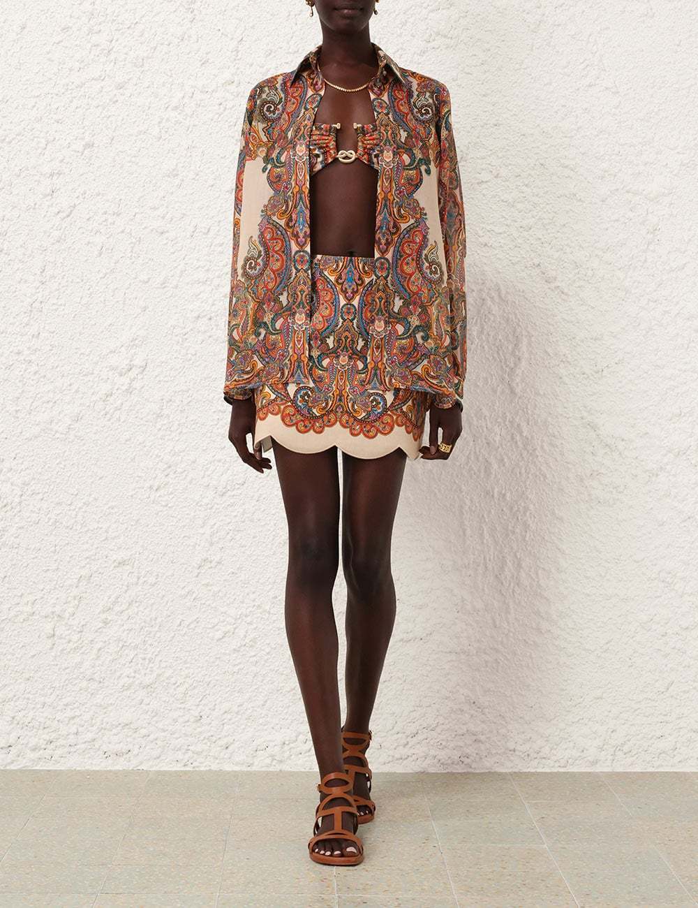 Shop Zimmermann Long-sleeved Shirt In Brown