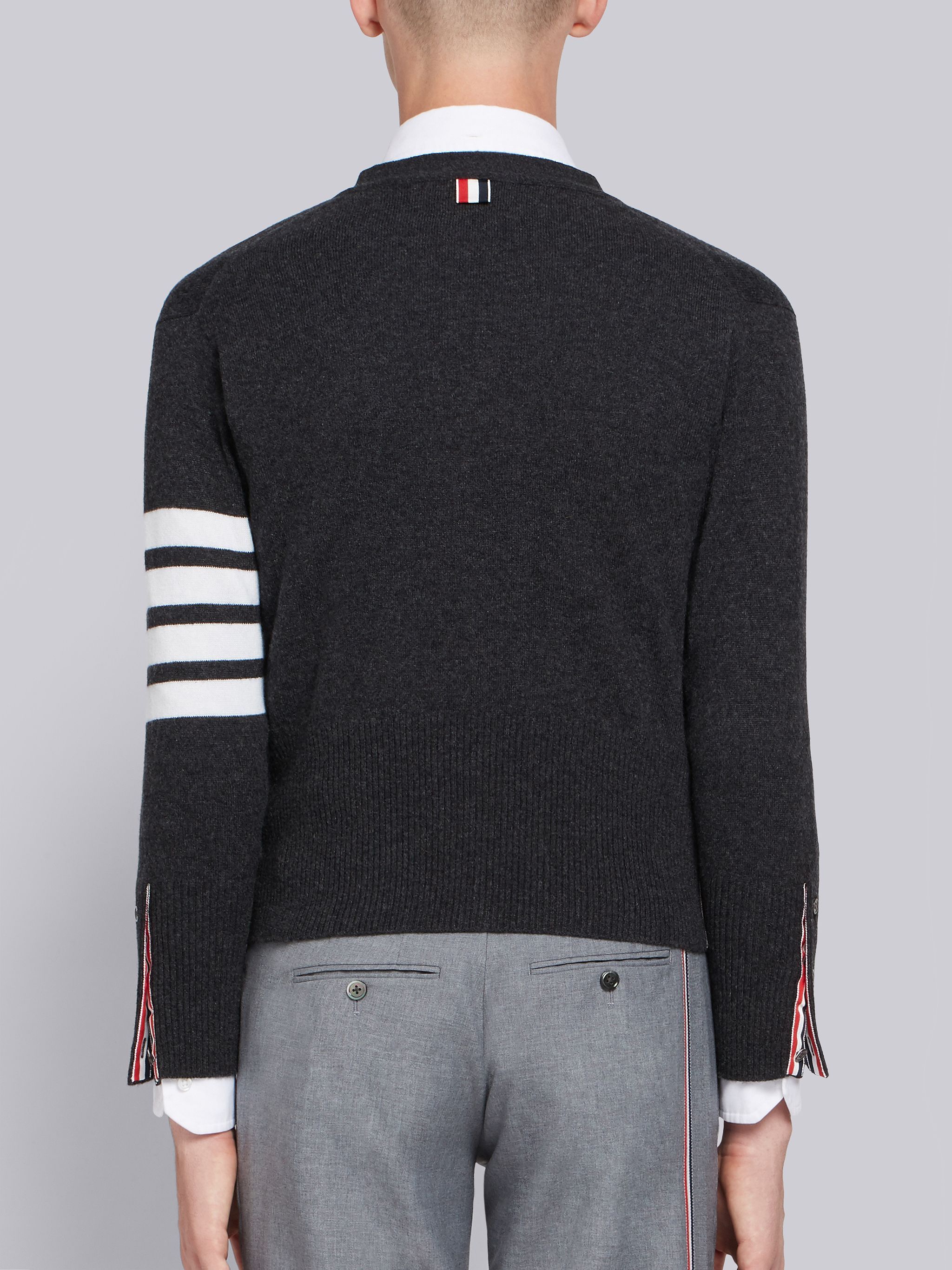 THOM BROWNE 4-BAR SHORT CASHMERE CARDIGAN