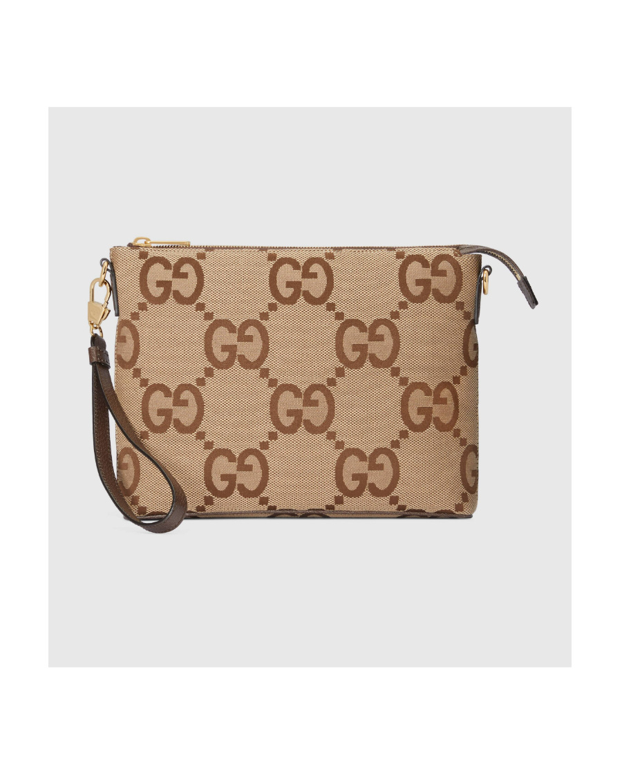 Gucci Jumbo Gg Messenger Bag In Nude