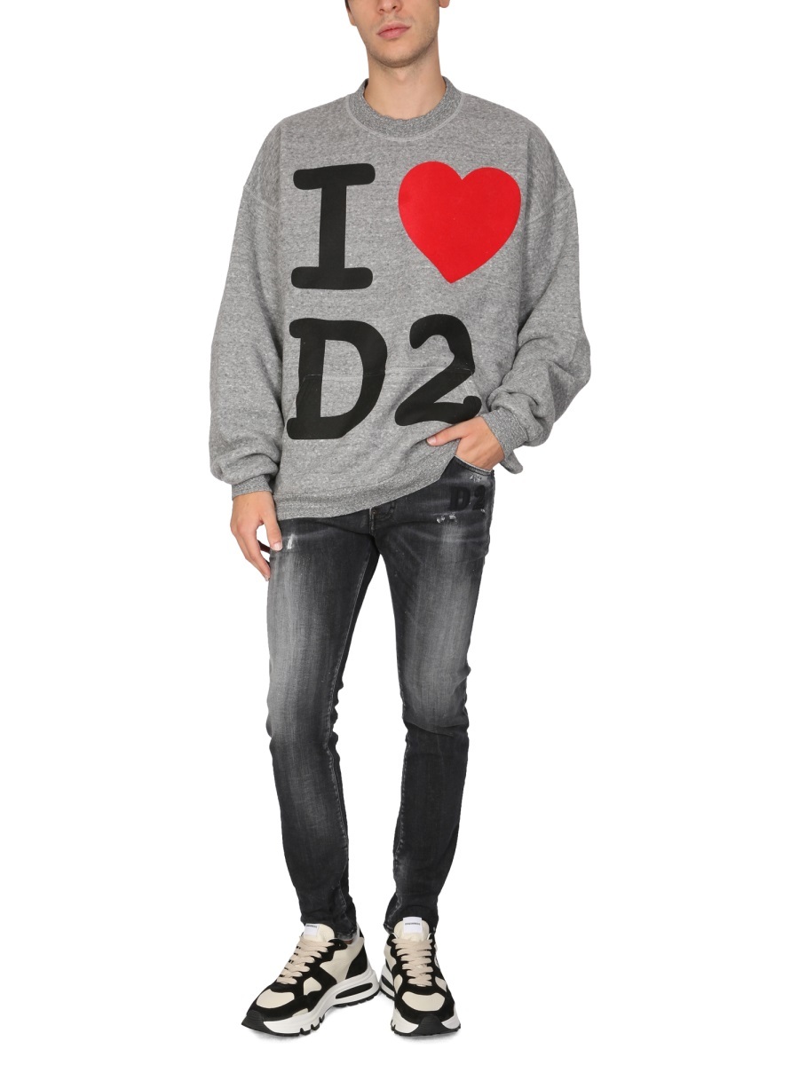 Shop Dsquared2 Logo-print Sweatshirt In Gray