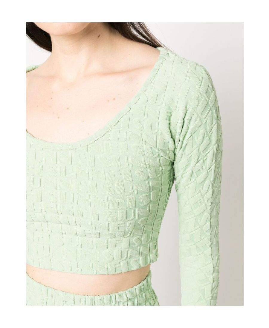 Sunnei Letter Detail Long-sleeved T-shirt In White