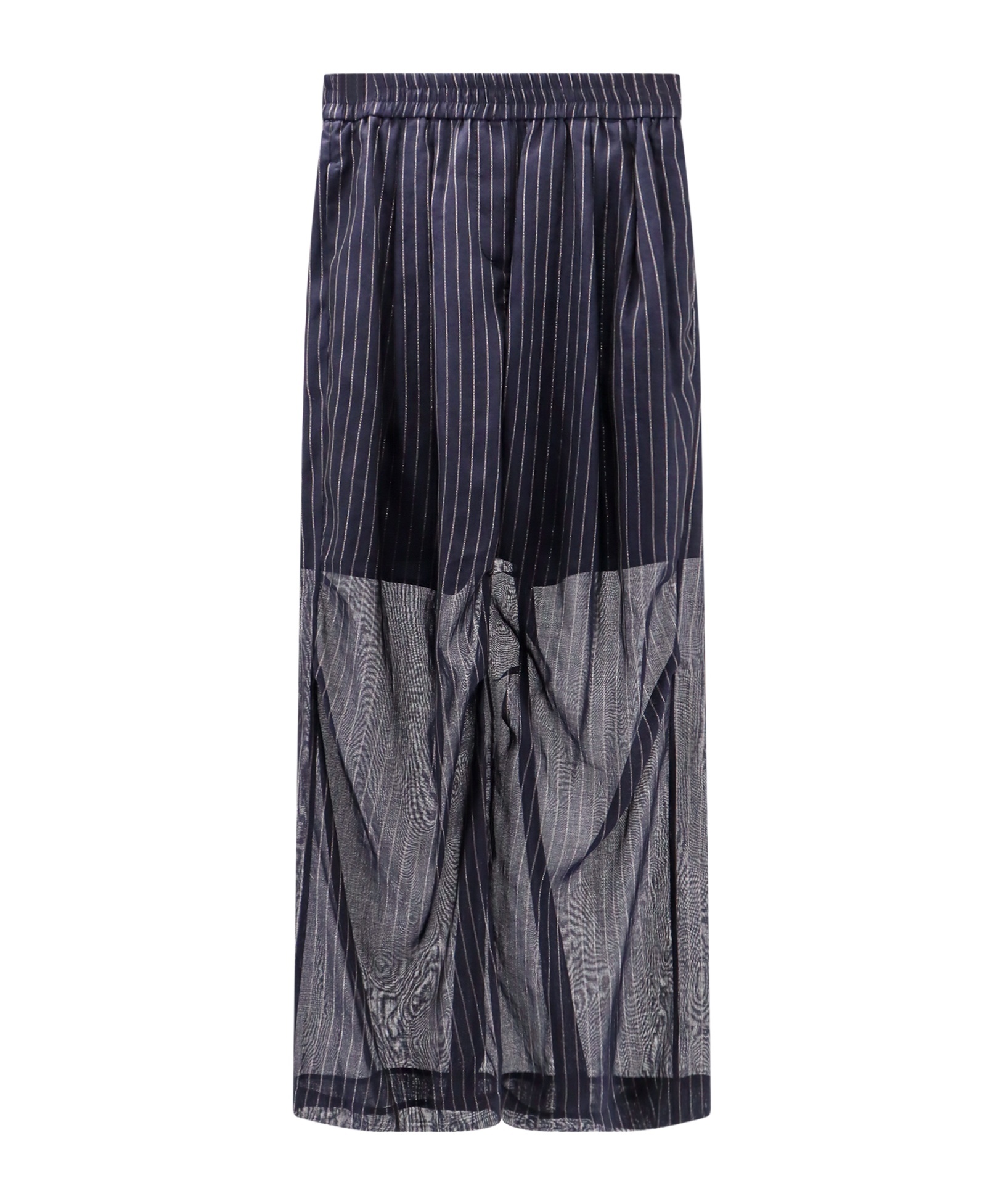 Brunello Cucinelli Pinstriped Semi-sheer Trousers In Black