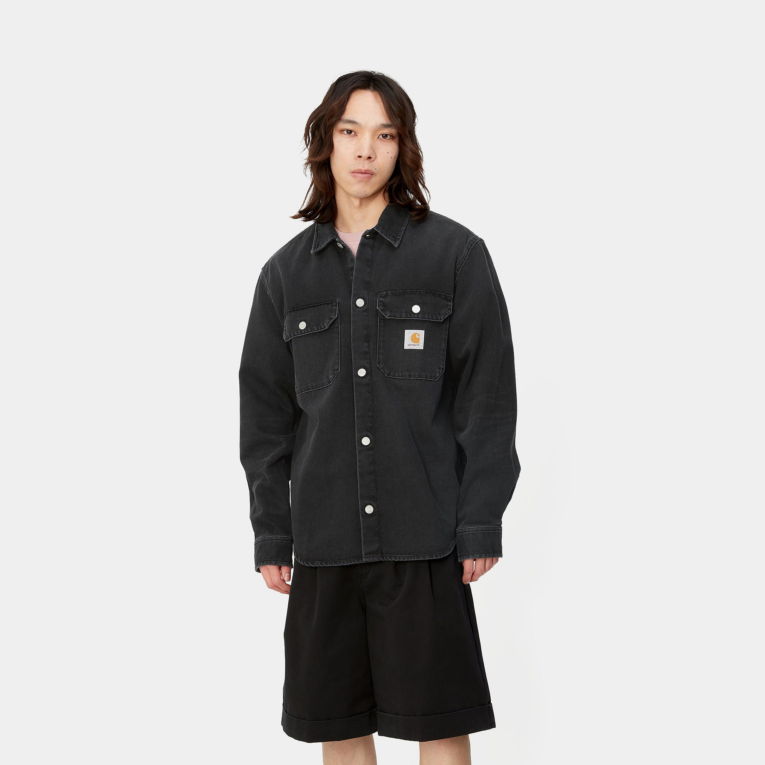 Carhartt Wip Classic Button-up Shirt Jacket In Black