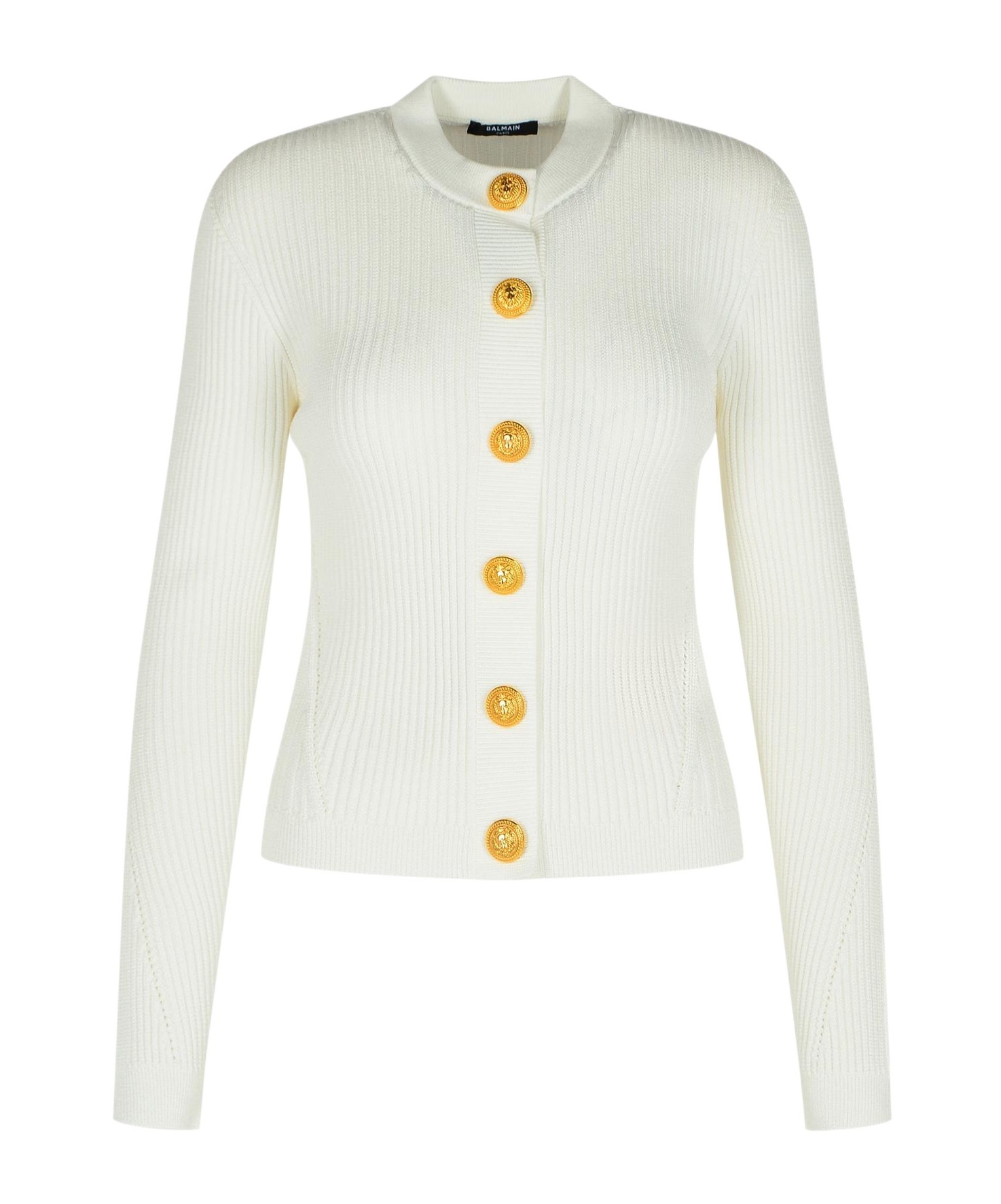 Balmain Knit Sweater Gold-tone Buttons In White