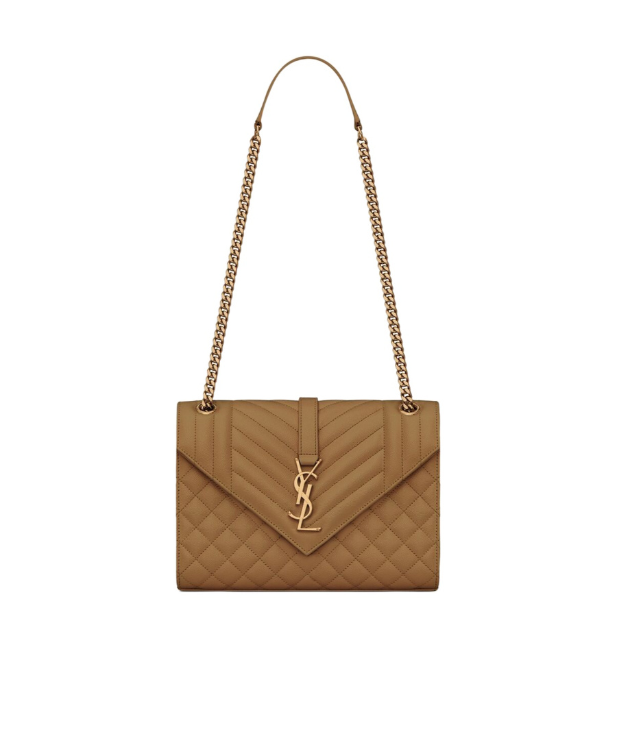Saint Laurent Cassandra Quilted Shoulder Bag In Brown