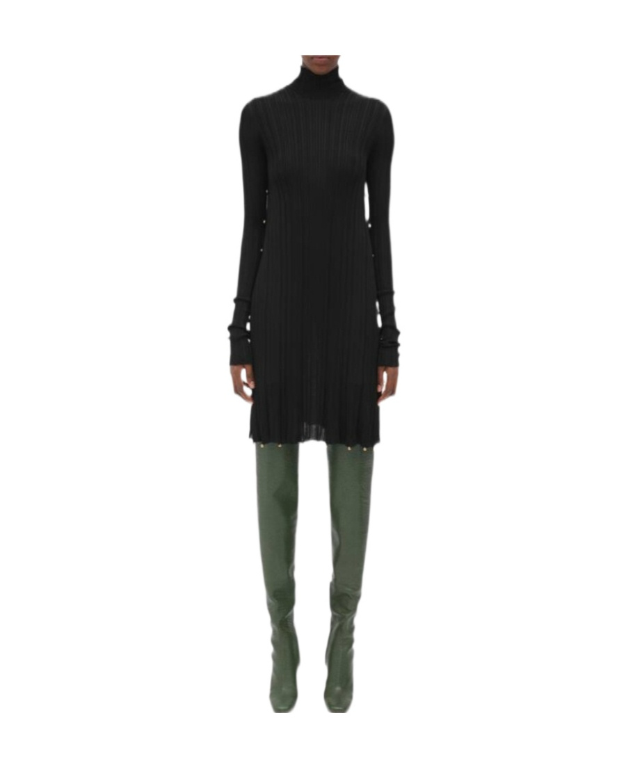 BOTTEGA VENETA STUD-DETAIL RIB-KNIT MINI DRESS