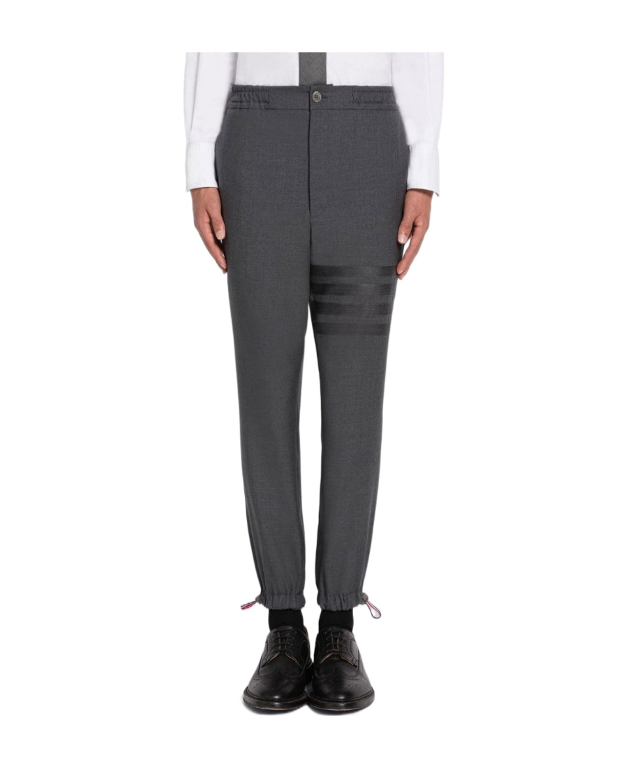 Shop Thom Browne Cropped Tailored Trousers In Black