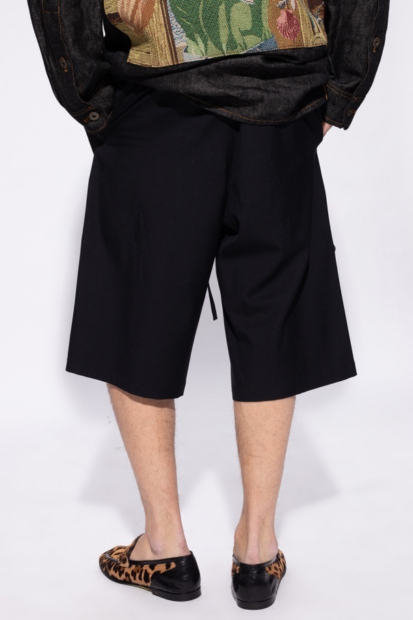 Loewe Wool Shorts In Black