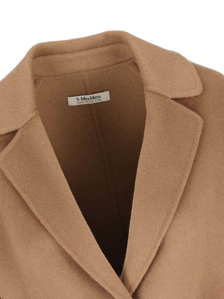 Max Mara Lace-up Coat In Brown