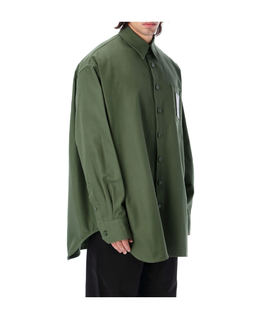 Raf Simons Large Profile Logo Patch Shirt In Green