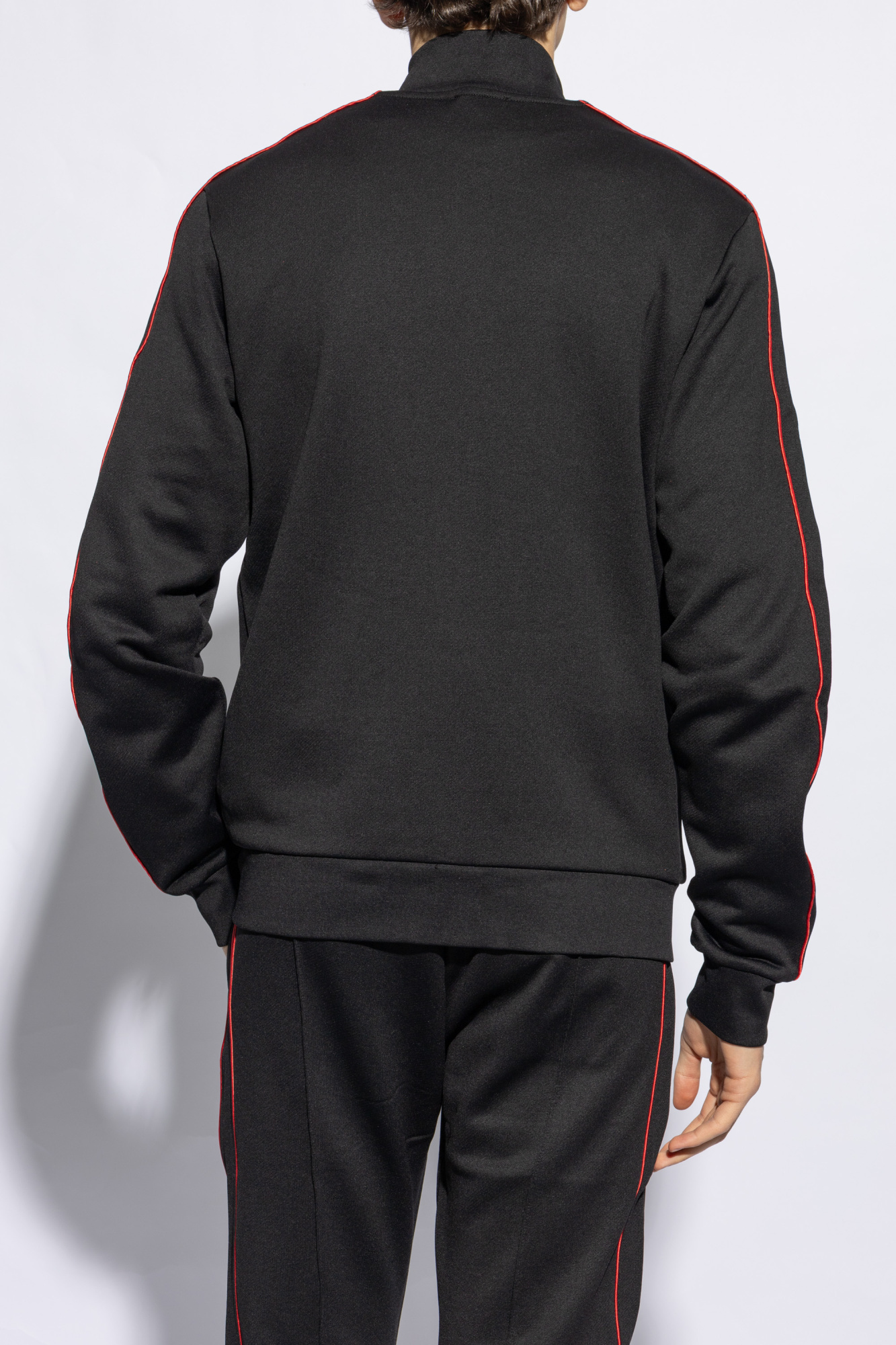 Diesel Logo-embroidered Zip-up Cardigan In Black