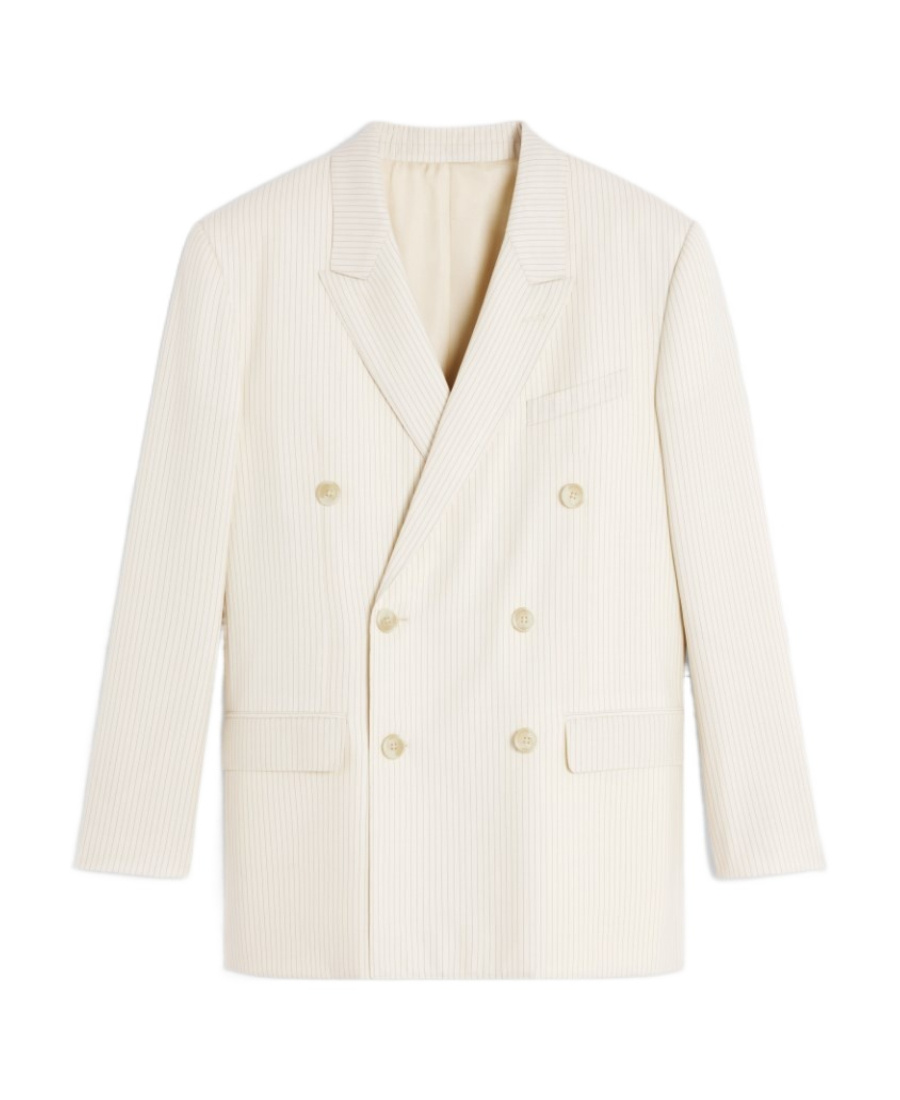 Celine Long Sleeved Suit Jacket In White
