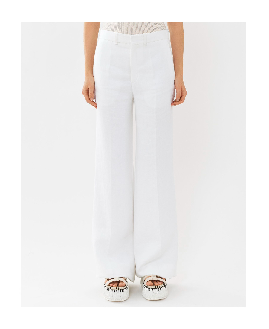 Chloé High-waisted Tailored Trousers In White
