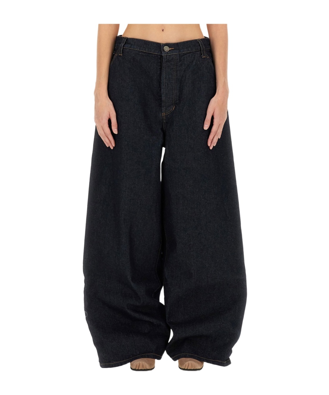Uma Wang Belt Loops Casual Pants In Black