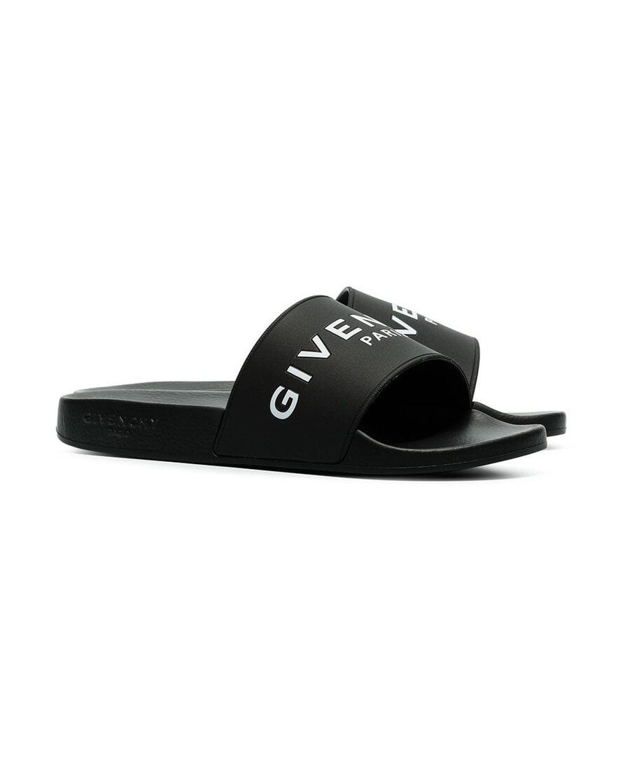 Shop Givenchy Paris Flat Sandals In Black