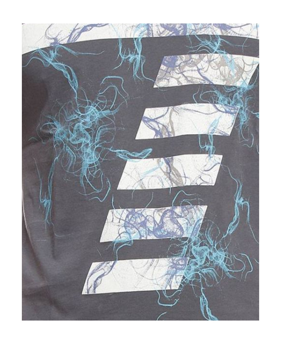 Ea7 Dark Gray Logo Round Collar T-shirt In Multicolor