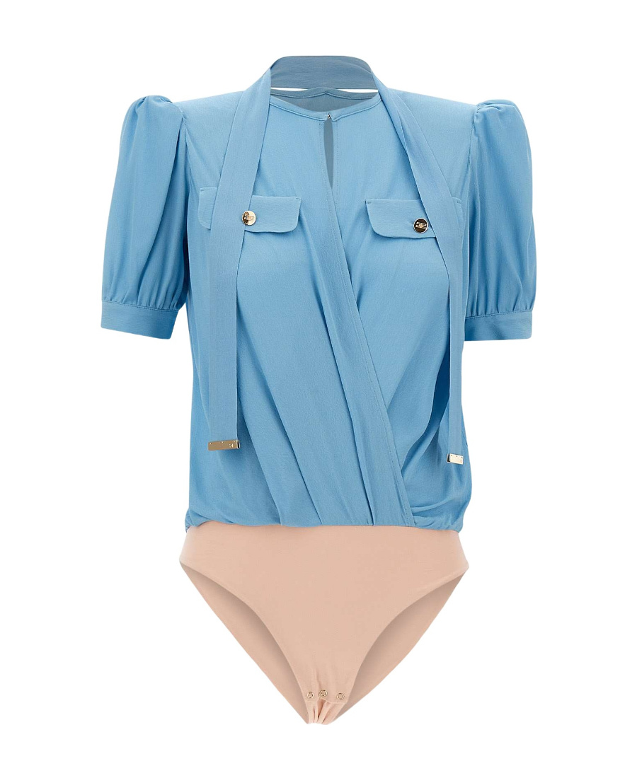 Elisabetta Franchi Shirt-style Jumpsuit In Blue