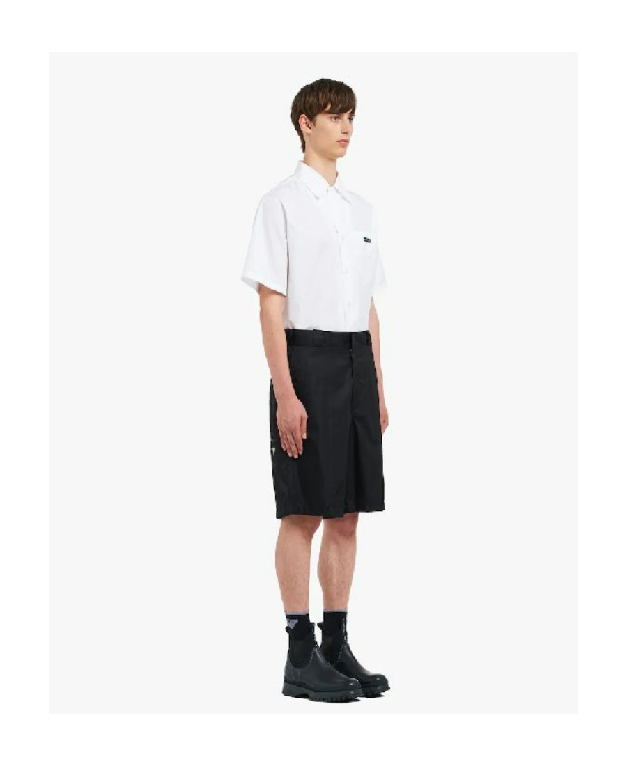 Prada Casual Shorts With Pockets And Loops In Black