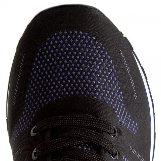 Armani Jeans Stitching Lace-up Casual Sneakers In Black