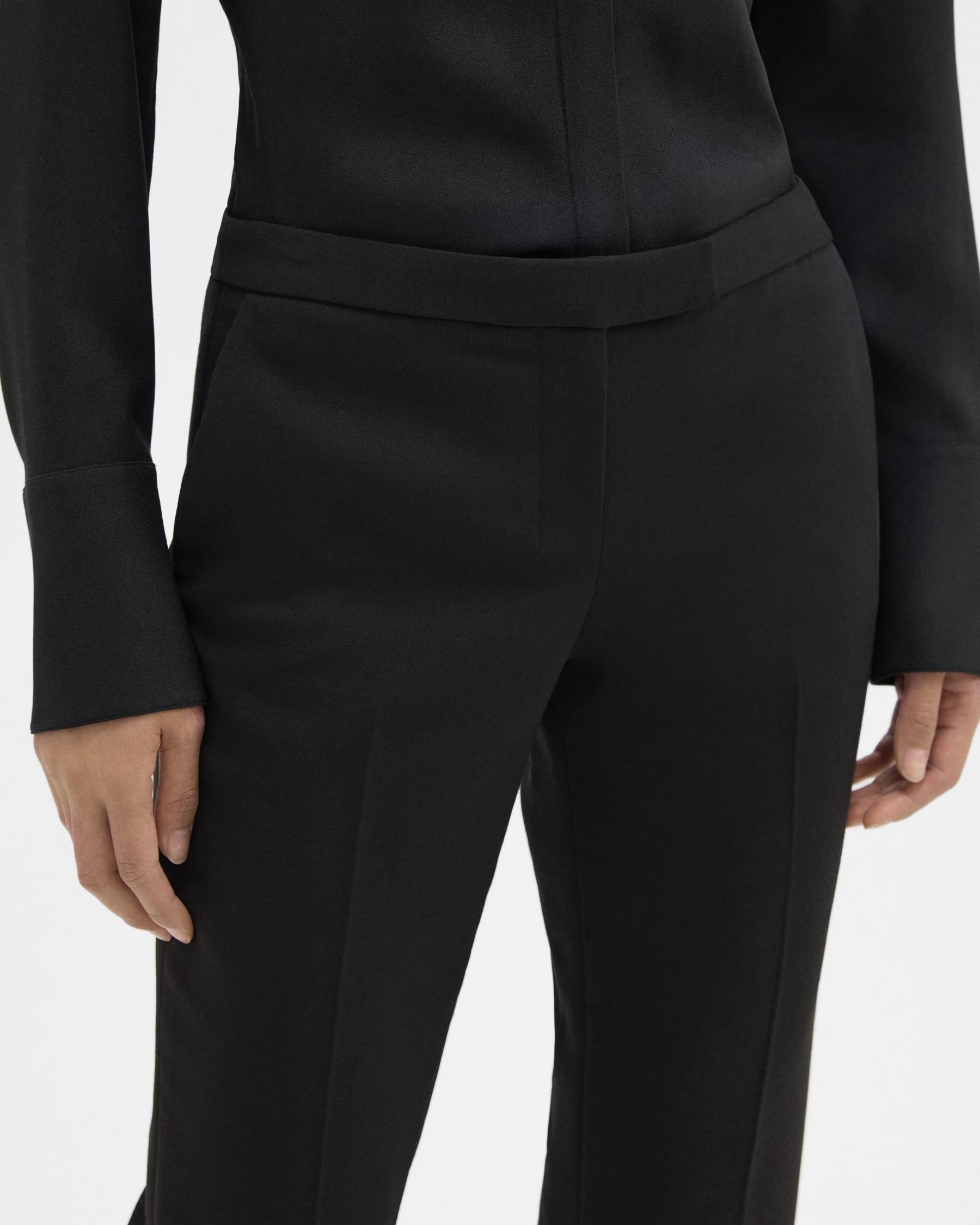 Theory Low-rise Slim-cut Trousers In White
