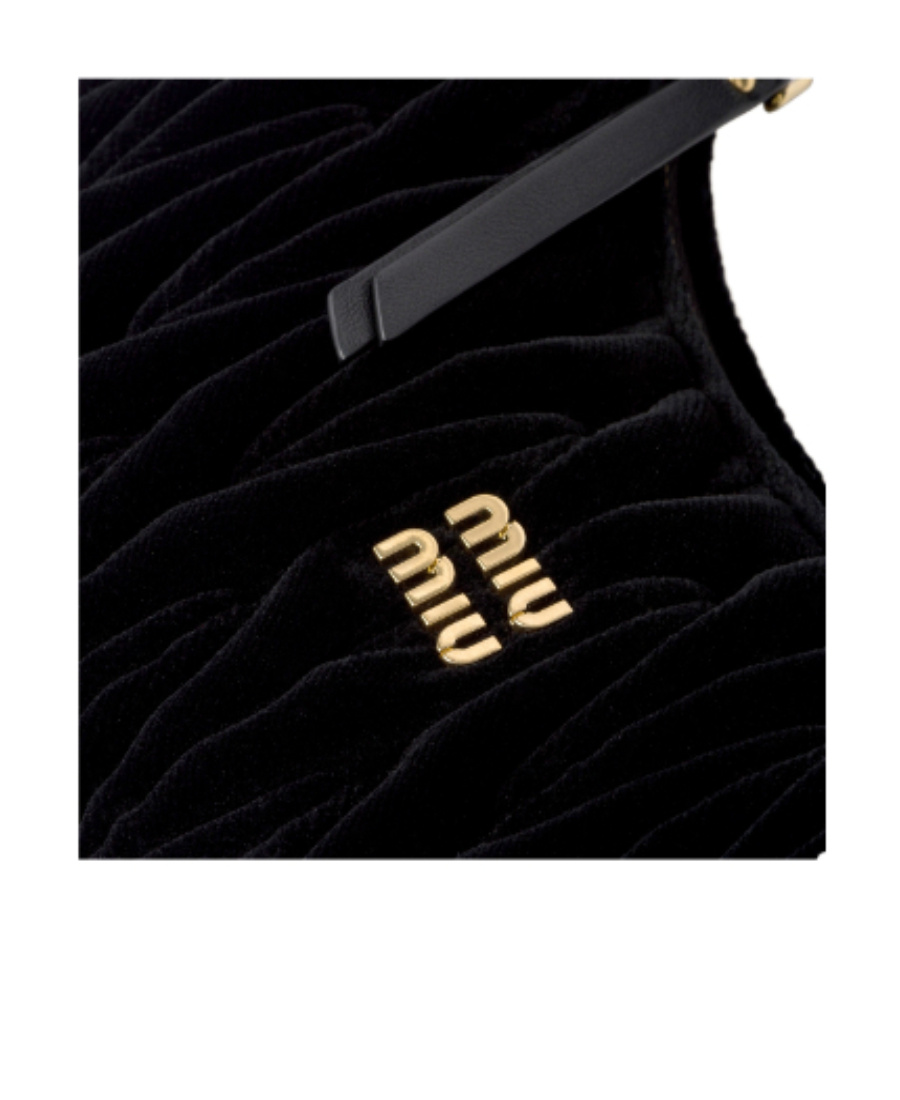 Miu Miu Small Velvet Wander Top-handle Bag In Black