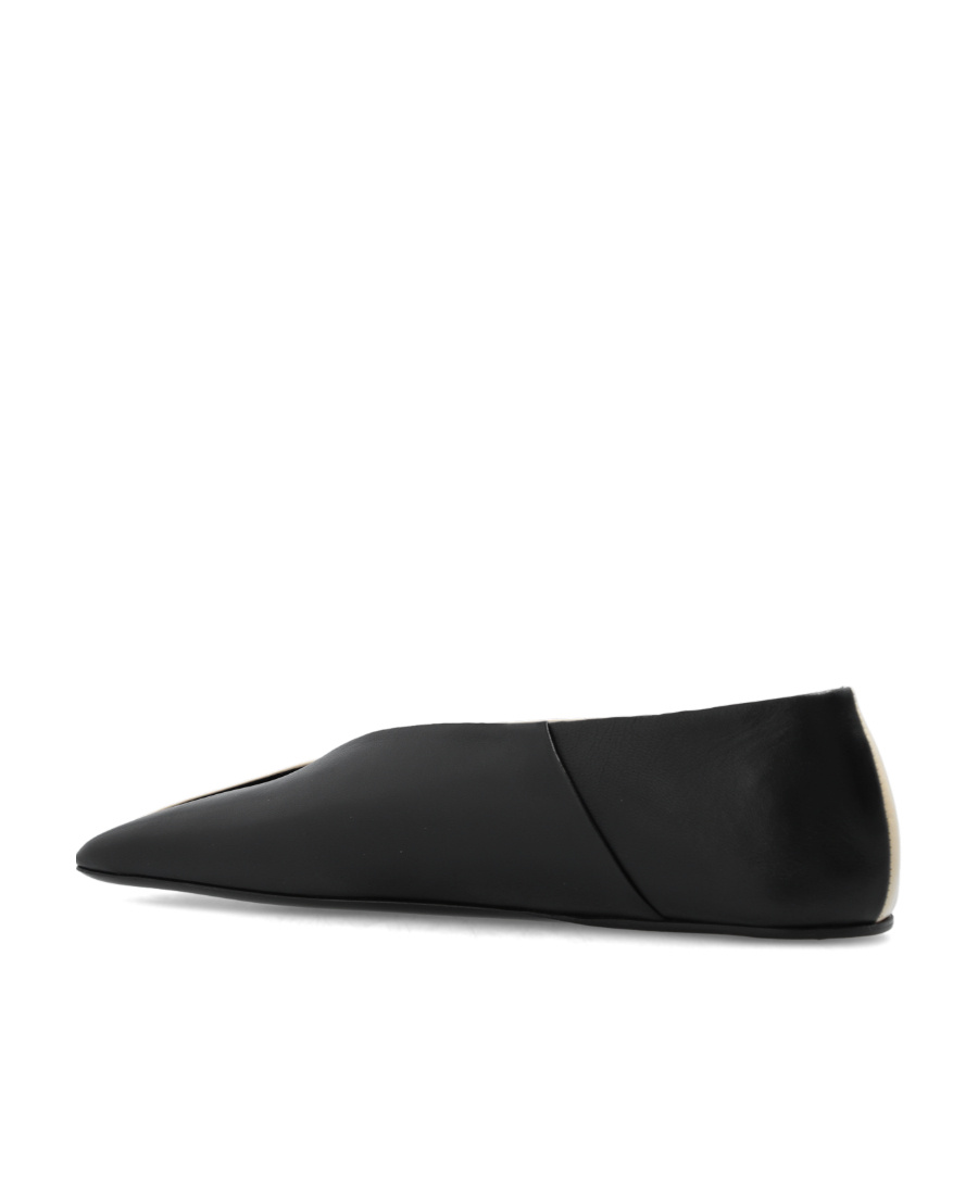 Jil Sander Sandy-colored Leather Ballet Flats In Nude