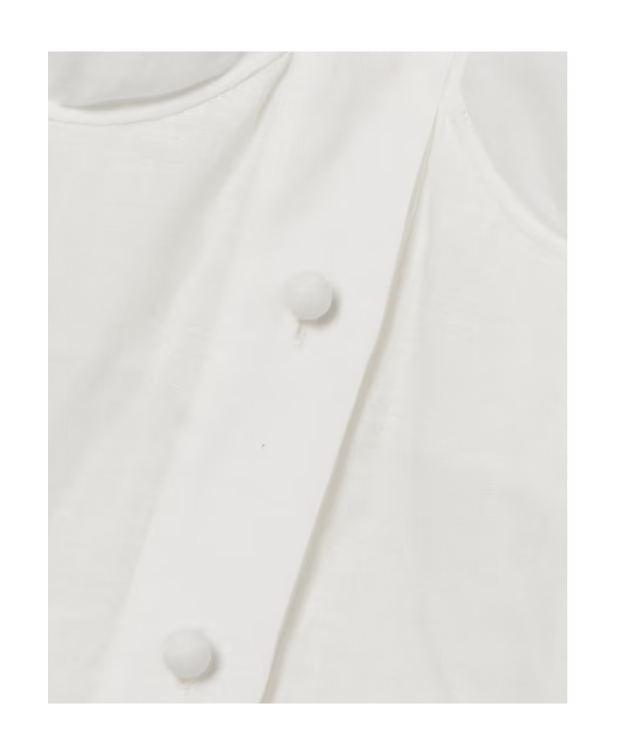 Chloé Balloon Sleeve Off The Shoulder Linen Voile Bustier Top In White