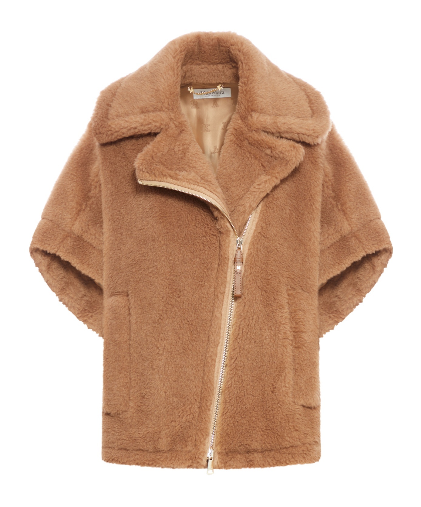 Shop Max Mara Newmanto Short-sleeved Coat In Brown